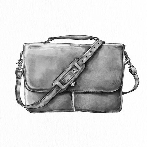 Men's messenger bag psd hand drawn fashion illustration | premium image by rawpixel.com / ton Men's Messenger Bag, Bag Illustration, Man Images, Messenger Bag Men, Vector Hand, Fashion Sketches, Leather Backpack, Leather Men, Fashion Illustration