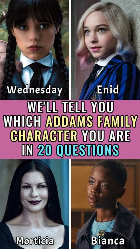 Addams Family Characters, Family Quiz, Character Test, Aesthetic Quiz, Beginner Sketches, Wednesday Movie, Addams Family Wednesday, Interesting Quizzes, Classic Disney Characters