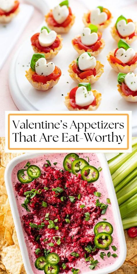 Article on 18 Valentine’s Appetizers. Valentine’s Day Savory Appetizers, Valentines Themed Appetizers, Valentine Party Appetizers, Savory Valentines Day Snacks, Valentines Day Appetizers Easy, Valentine's Day Appetizers, Valentine’s Day Party Appetizers, Savory Valentines Day Food, Valentines Finger Food