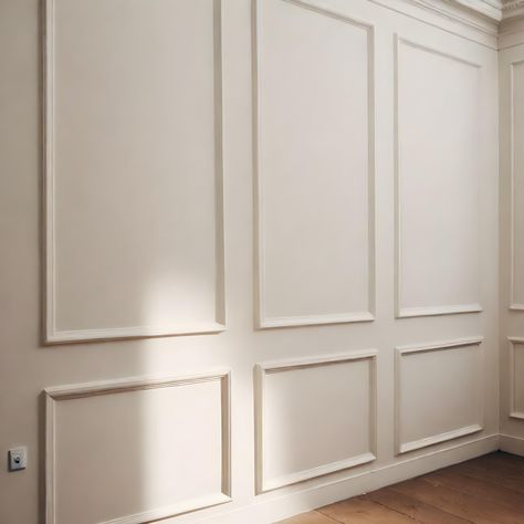 Transform your home decor with our pre-cut wall trim and molding kits that come pre-primed and ready to be painted, perfect for accentuating living rooms, dining rooms, bedrooms, offices, hallways, and washrooms. Our products are made from polyurethane which is the most superior molding in the market. 🛍️ What's Included in This Kit: This product includes three panels, featuring three upper panels and three lower panels. 3 Panels: 35" x 59" (top) and 35" x 23" (bottom) Choose the width and style White Paneling Walls Hallways, Bedroom Millwork Wall, European Wall Trim, Wall Molding Styles, Wall Trim Hallway, Wall Molding Ideas Hallways, Picture Trim Molding, Wall Trim Dining Room, Kitchen Panelling Ideas