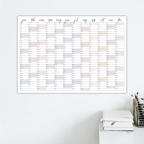 Large Wall Calendar, Office Calendar, Year Planner, 2024 Year, Year Calendar, Wall Planner, Planner Pdf, Calendar 2024, Yearly Planner