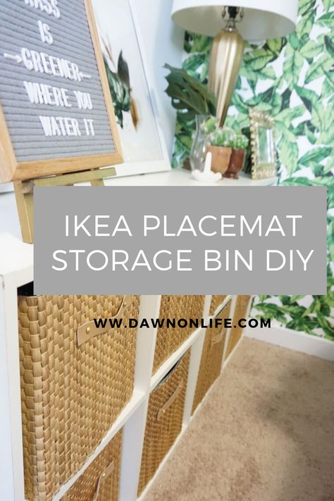 DIY Ikea Underlag Placemat Hack #DIY #DIYHomedecor #IkeaHack Placemat Organization, Placemat Storage Ideas, Placemat Storage, Ikea Storage Bins, Ikea Bins, Diy Cube Storage, Ikea Boxes, Interior Design Aesthetic, Box Hacks