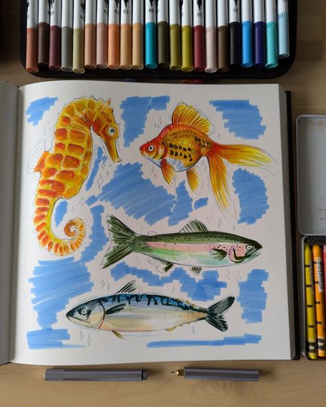 🌸New YouTube Video Tomorrow 🌸 OHH AND something important to share 🤭 I was sketching these fish in waterbased markers thinking... Thinking about how much I love unwinding with art. And that I don't do it enough at the moment... I bet you're the same right? Right? Want an excuse to create? For two hours, amongst fellow artists, from the comfort of your own home? 🌸Easy🌸 On 28th July 2024, 17:00-19:00 CEST, we at the Inspiration to Creation Collective are having an open Paint and Sip se... Pen Art Work, Inspo Art, Paint And Sip, Pen Art, Own Home, Book Ideas, Art Journal Inspiration, Artist Books, Community Art