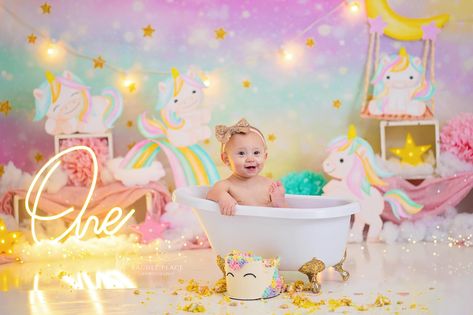 Decor For Photoshoot, Unicorn Birthday Photoshoot Ideas, Cake Smash Unicorn Theme, Mermaid Theme Cake Smash Photoshoot, Unicorn Maternity Photoshoot, Unicorn Cake Smash Photoshoot, Unicorn Session Photo Shoot, Unicorn Cake Smash, Cake Smash Photoshoot