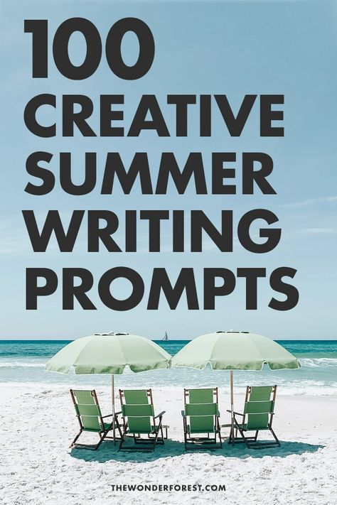 100 Creative Summer Writing Prompts - Wonder Forest Summer Writing Prompts, Summer Camp Counselor, Wonder Forest, Summer Thunderstorm, Summer Writing, The Sound Of Waves, Camp Counselor, Important Life Lessons