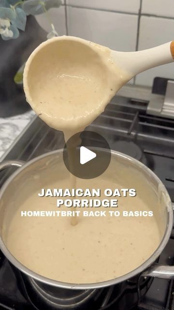 Jamaican Oatmeal Porridge, Jamaican Porridge Recipes, Jamaican Oats Porridge Recipe, Oats Porridge Recipe, Cornmeal Porridge, Oat Porridge, Oat Flour Pancakes, How To Make Porridge, Oats Porridge