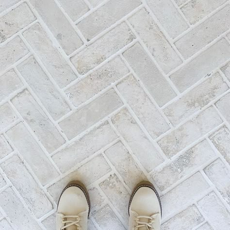 Laundry Mudroom Flooring, Herringbone Brick Bathroom Floor, Gray Brick Floor Tile, Mudroom Laundry Room Tile Floor, Arto Brick Floor, Entryway Brick Floor, Herringbone Stone Flooring, Stone Laundry Room Floor, Farmhouse Mudroom Tile Floor