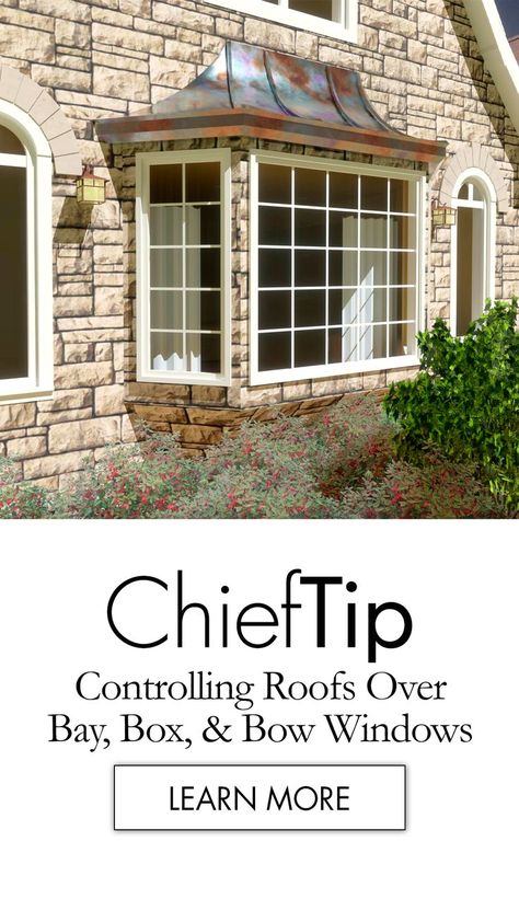 ChiefTip in Chief Architect. Controlling Roofs over a Bay, Box & Bow Windows Exterior Bay Window Ideas, Bump Out Window, Bay Window Exterior, Bow Windows, Window Roof, Bump Out, Chief Architect, Bow Window, Building Roof