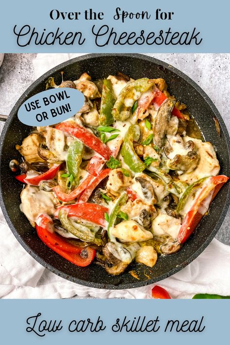 Low Carb Chicken Philly Cheesesteak Bowl, Low Carb Philly Cheesesteak Bowl, Healthy Chicken Cheesesteak, Philly Cheesesteak Bowls Healthy, Chicken Philly Bowl, Chicken Cheesesteak Bowl, Chicken Philly Cheesesteak Bowl, Chicken Philly Cheesesteak Skillet, Chicken Cheesesteak Recipe