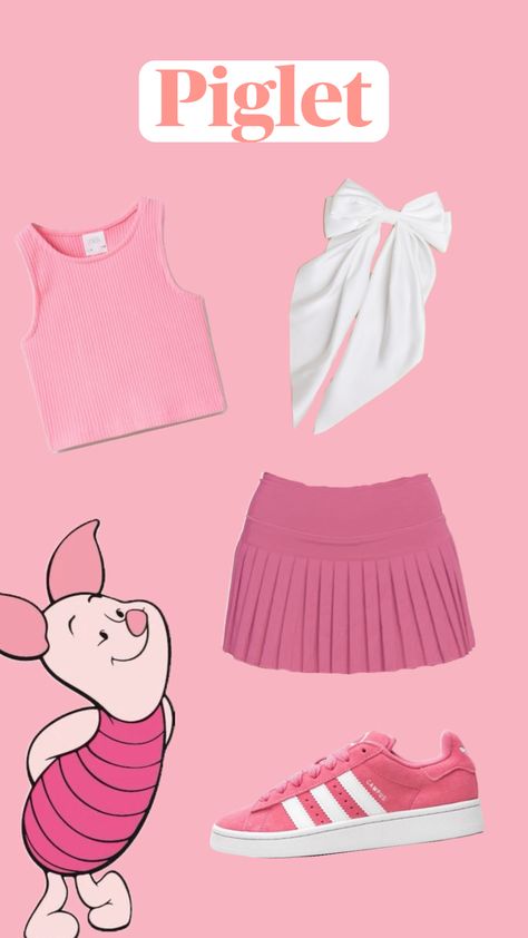 Piglet inspired outfit!🌸🐽🐷 What character should I do next? #fyp #f4f #l4l #winniethepooh #piglet #disney Cute Disney Characters Outfits, Disney Bounding Group Outfits, Piglet Inspired Outfit, Zootopia Inspired Outfits, Disney Outfits Cinderella, Piglet Outfit Ideas, Halloween Costumes Disney Characters, Winnie The Pooh Outfit Ideas, Winnie The Pooh And Piglet Costume