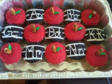 Letter Cupcakes, Small Business Graphics, Teacher Cupcakes, Do What Feels Right, Teach Drawing, School Cupcakes, Teacher Cakes, Love From The Oven, Dance Competitions