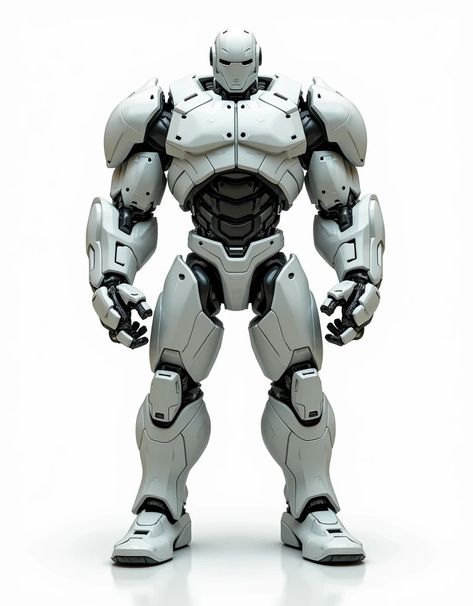 Generate a concept in AI，AI，Half Body，Mecha like Marvel's Hulk fullcolor white a - SeaArt AI Robot Design Ideas, Hulk Armor, Mecha Armor, Scifi Robot, Robot Reference, White Armor, Arcee Transformers, Robot Design Sketch, Combat Suit