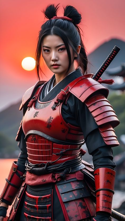 Female Samurai Art, Black Power Art, Female Samurai, Warrior Concept Art, Samurai Wallpaper, Samurai Anime, Samurai Artwork, Geisha Art, Female Armor