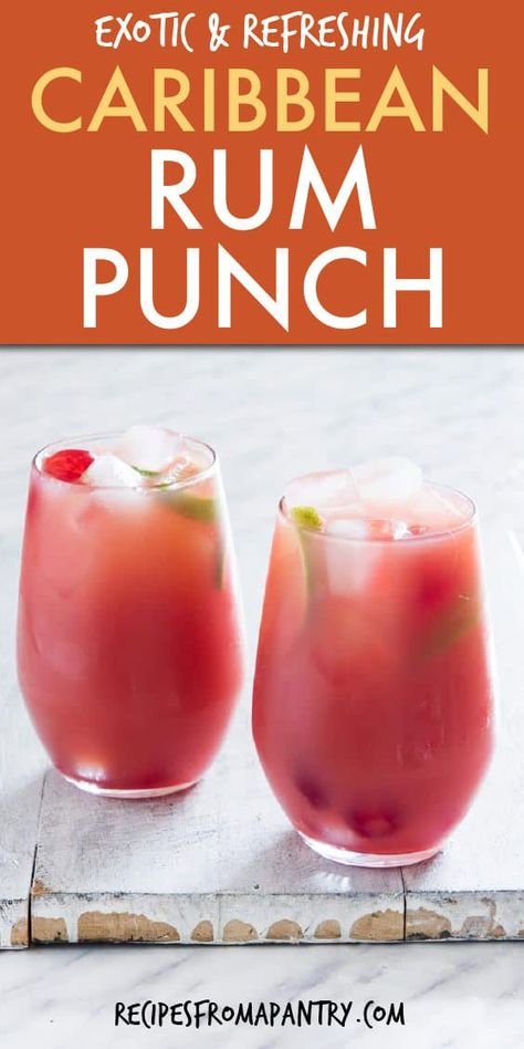 Jamaican Punch, Jamaican Rum Punch Recipes, Caribbean Rum Punch, Jamaican Rum Punch, Rum Drinks Easy, Rum Punch Cocktail, Rum Punch Recipe, Recipe For A Crowd, Rum Drinks Recipes