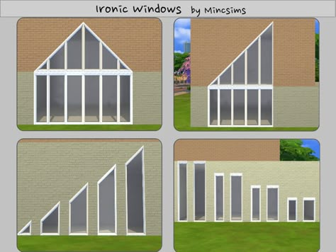 The Sims Resource - Ironic Windows Sims 4 Slanted Windows, Sims 4cc Windows, Sims 4 Cc Industrial Windows, Triangle Windows Sims 4 Cc, Sims 4 Glass Roof Cc, Sims 4 Cc Circle Windows, Sims 4 Cc Triangle Window, Sims 4 Roof Windows, Sims 4 Triangle Windows