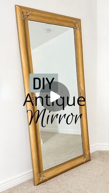 Kristy Letterly | DIY + Home + Design on Instagram: "I made this DIY Antique Gold Mirror at the beginning of the year and I am still love it! It was such a simple project that added a huge impact.  #diyanthropologie #diymirror #fulllengthmirror #diyhomedecor" Antique Gold Mirror, White Mirror, Rectangle Mirror, Diy Mirror, Full Length Mirror, Gold Mirror, Easy Projects, Home Deco, The Beginning