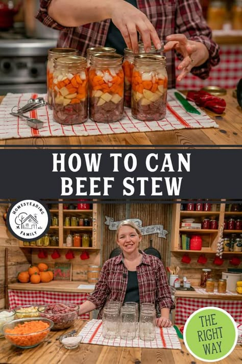 Beef Stew Canning Recipe, Canning Beef Stew, Canning Venison, Canning Soup Recipes, Canning Meals, Rich Beef Stew, Canning Potatoes, Canning Soup, Canning Meat