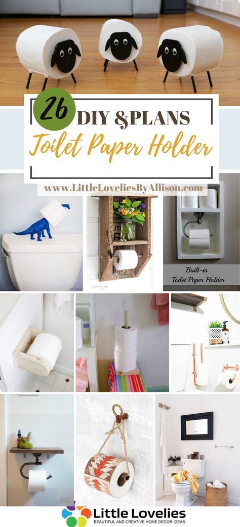 Are you tired of your current toilet paper holder? I understand how you feel. I have been there. One quick fix would be to make your very own toilet paper holder. I have made a list containing 26 creative DIY toilet paper holder ideas that you can make for your home. I’m sure you’ll find a suitable one. 1. Simple Toilet Paper Holder This kind oftoilet paper holder is best suitable for places like shops or #ToiletPaper Diy Freestanding Toilet Paper Holder, Toilet Paper Wall Storage, Toilet Paper Holder Ideas Diy, Fun Toilet Paper Holder, Bathroom Toilet Paper Holder Ideas, Diy Toilet Paper Holder Simple, Unique Toilet Paper Holder Diy, Toilet Tissue Holder Ideas, Diy Toilet Paper Storage