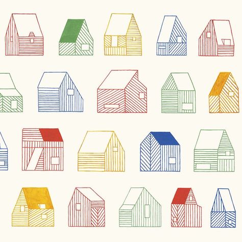 House Illustration, Landscape Illustration, Design Graphique, Art Paint, Linocut, Drawing Inspiration, Illustration Design, Pattern Design, Print Patterns