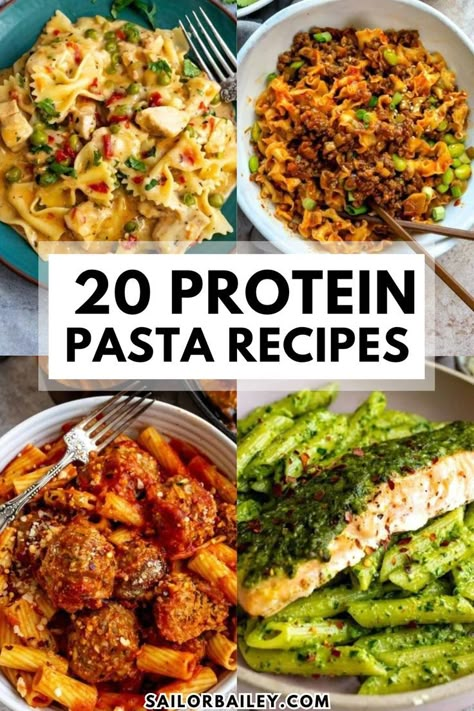 These protein pasta recipes will boost your protein intake without sacrificing flavor. Combine the goodness of pasta with high-protein ingredients to whip up a hearty and satisfying and healthy lunch or dinner recipe! Protein Pasta Recipes Healthy, High Protein Pasta Recipes, Pasta Recipes Healthy, High Protein Low Carb Recipes Dinner, Protein Pasta Recipes, Protein Dinner Recipes, Low Calorie Pasta, High Protein Pasta, Pasta Lunch