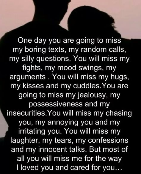 . You Will Miss Me, Miss Me Quotes, Missing Your Ex, My Insecurities, Ship Quotes, Its Okay Quotes, One Sided Relationship, My Confession, Love You Messages