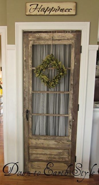 Unique Rustic Decor, Chic Home Design, Laundry Room Doors, Boho Style Bedroom, Doors Repurposed, Antique Doors, Pantry Door, Antique Door, Primitive Decorating Country