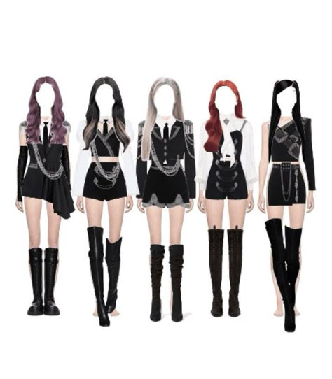 Kpop Outfits Girl Group Five Members Kpop Outfits Ideas 5 Members, Kpop Stage Outfits 5 Members, Kpop Stage Outfits Ideas 5 Members, Kpop 5 Members Outfit, Stage Outfits 5 Members, Girl Group Outfits, Kpop Concert Outfit, Kpop Stage Outfits, Lit Outfits