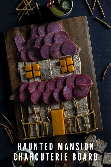 haunted mansion charctuerie board | halloween charcuterie board Monster House Dinner And Movie, Haunted Mansion Movie Night Snacks, Haunted Mansion Desserts, Haunted Mansion Snacks, Haunted Mansion Charcuterie Board, Haunted Mansion Themed Snacks, Haunted Mansion Dinner And Movie, Haunted Mansion Party Food, Haunted Mansion Food Ideas