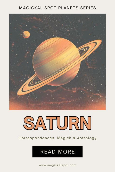 Embrace the discipline of 🪐 Planet Saturn in 'Correspondences, Magick & Astrology.' Discover its profound influence on structure, responsibility, and karmic lessons. ⚖️🌌 Learn about Saturn's magickal correspondences for grounding, manifestation, and overcoming obstacles. Ideal for those seeking mastery and endurance. Harness the wise and transformative energy of Saturn to bring order and achievement to your life and practice. 🕰️✨ Saturn Energy, Spells Full Moon, New Moon Spells, New Moon Magic, Spirit Animals Series, Witch Astrology, Full Moon Magic, Magickal Correspondences, Full Moon Spells