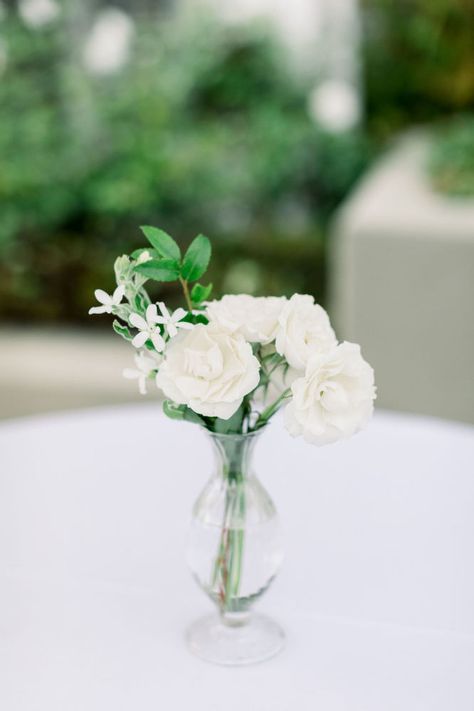 Green And White Wedding Flowers, Cocktail Hour Decor, Greenery Wedding Decor, Wedding Planning Guide, Tahoe Wedding, Small White Flowers, Wedding Vases, Wedding Flower Inspiration, White Wedding Flowers