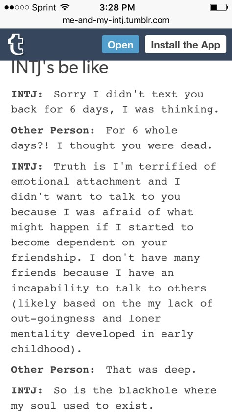 So true #INTJ Infp Intj Friendship, Intj And Infj Friendship, Intj Confessions, Intj Feelings, Intj Friendship, Intj Stereotypes, Intj Friends, Intj Funny, Intj Infp