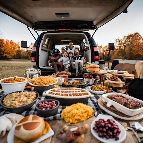 Thanksgiving and football, a match made in heaven! Celebrate with a tailgate feast by your RV this November. #RVfeast #thanksgivingtailgate #turkeytouchdown #gamedaygrub #tailgatetime. Check out www.hitched4fun.com for more RV-inspired Thanksgiving fun! Thanksgiving Football, Thanksgiving Fun, Made In Heaven, Match Making, Happy Thanksgiving, Thanksgiving