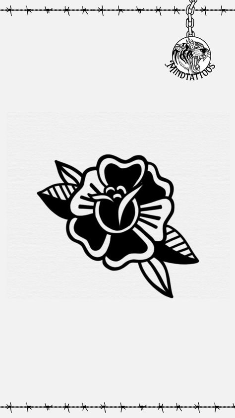 Follow Mind Tattoos for more 🔥 Classic Rose Tattoo, Mini Rose Tattoo, Simple Rose Drawing, Traditional Rose Tattoo, Old Scool, Rose Drawing Tattoo, Traditional Tattoo Flowers, Traditional Rose, Tattoo Old School