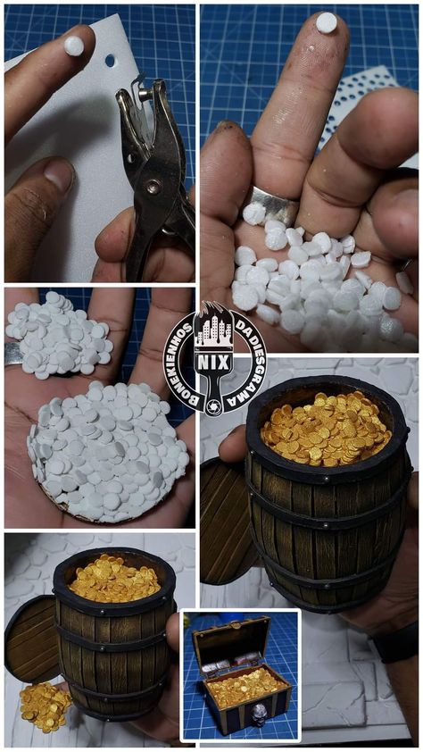 Diy Dnd Miniatures, Dnd Crafts Diy Projects, Dnd Props Diy, Diy Goblet, Dnd Miniatures Diy, Dnd Crafts Diy, Spooky Dollhouse, Dungeons And Dragons Diy, Dollhouse Crafts