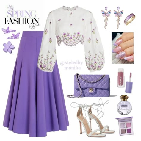 All posts • Instagram Floral Aesthetic Outfit, Purple Aesthetic Clothes, Church Girl, Hijab Fashionista, Royal Clothing, Vegas Outfit, Hijab Outfits, Modest Dresses Casual, Color Festival