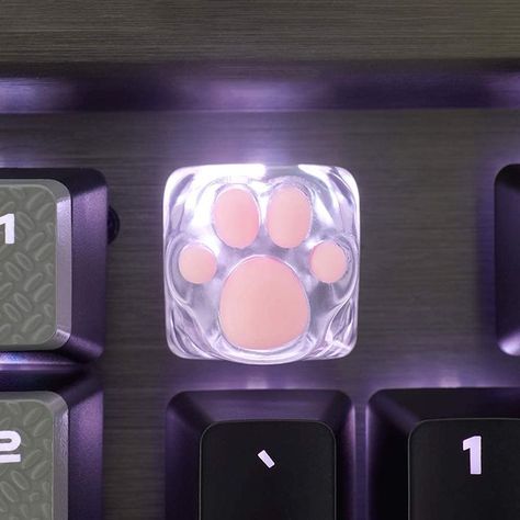 Special Edition New Model 3D Printing Gaming Keycaps Cherry MX keycaps Machinery Keyboard keycaps Cat's paw Shape is Suitable Mechanical Keyboard (Transparent) Three Dimensional Shapes, Cat's Paw, Transparent Resin, Paw Pads, Cute School Supplies, Blue Snowflakes, Cat Paw, Mechanical Keyboard, Clear Resin