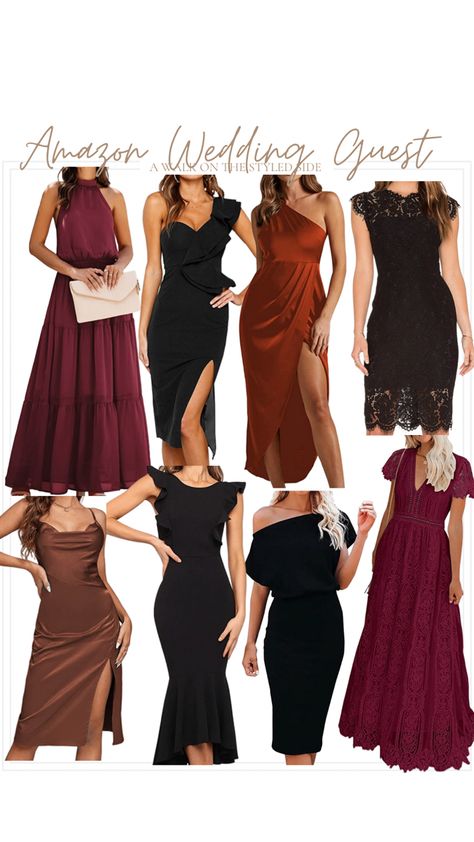 Womens Cocktail Dresses Amazon, Burgundy Wedding Guest Dress Fall, Fall Cocktail Dresses Wedding Guest, Womens Fall Wedding Guest Dresses, Cocktail Fall Wedding Attire, Cocktail Dress Fall Wedding Guest, Winter Wedding Guest Dress Amazon, Fall Wedding Guest Attire For Women, Semi Formal Wedding Guest Dress Fall