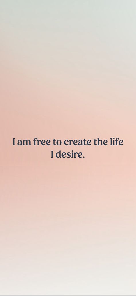 I am free to create the life I desire. From the I am app: https://iamaffirmations.app/download I Am Desirable, I Am Exactly Where I Need To Be, I Am Free Quotes, I Am That I Am, I Create My Own Reality, Vision 2024, I Am Free, Self Concept, Mental Health Matters