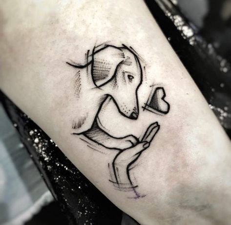 Dachshund Tattoo Ideas, Daschund Tattoo, Puppy Tattoo, Dachshund Tattoo, Dog Print Tattoo, Dog Memorial Tattoos, Dog Paw Tattoo, Cute Tats, Paw Tattoo