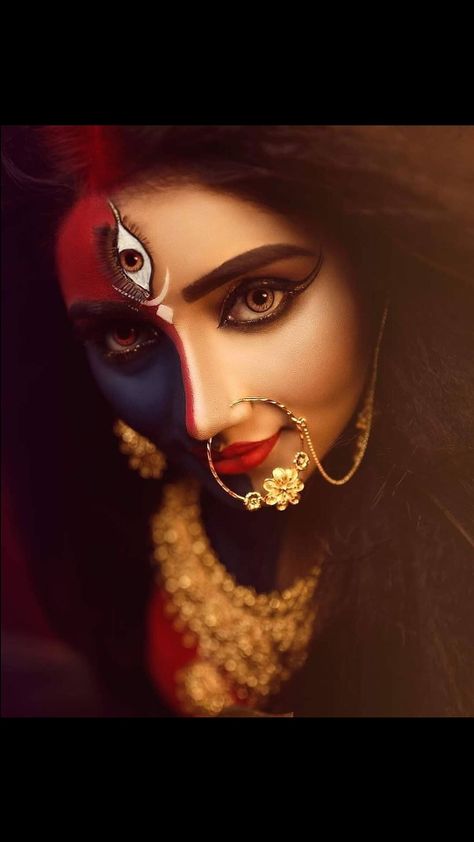 Navratri Jewellery, Durga Photo, Kali Images, Goddess Kali Images, Makeup Themes, Butterfly Makeup, Goddess Kali, Happy Birthday Wishes Photos, Sai Baba Photos