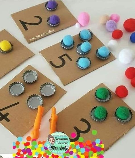 Diy Homeschool Preschool Activities, Learn Numbers, Kindergarden Activities, Montessori Toddler Activities, Nursery Activities, Kindergarten Learning Activities, Baby Learning Activities, Preschool Arts And Crafts, Numbers For Kids