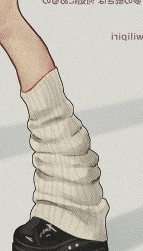 Leg Warmer Reference Drawing, Leg Warmer Tutorial Drawing, How To Draw Legs With Shoes, Art Legs Drawing, Leg Warmers Outfit Drawing, How To Draw Socks Anime, Anime Leg Warmers Drawing, Leg Warmers Reference Drawing, Cute Socks Drawing