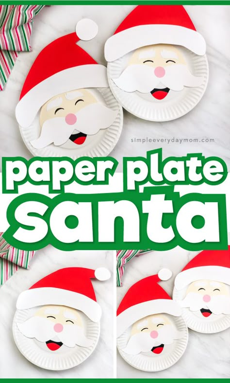 Looking for the perfect Christmas craft for kids? This paper plate Santa Claus is easy, fun and cheap to make! Download our free printable template and make it with your children or students today! Great for preschool, kindergarten and elementary or in a daycare or library setting. #simpleeverydaymom #kidscrafts #craftsforkids #paperplatecrafts #santacrafts #xmascrafts #christmascraftsforkids #daycarecrafts #preschoolcrafts #kindergarten #elementary #classroom Paper Plate Santa, Ariel Sebastian, Paper Animal Crafts, Santa Claus Crafts, Santa Template, Paper Plate Crafts For Kids, Christmas Paper Plates, Santa Crafts, Fun Christmas Crafts