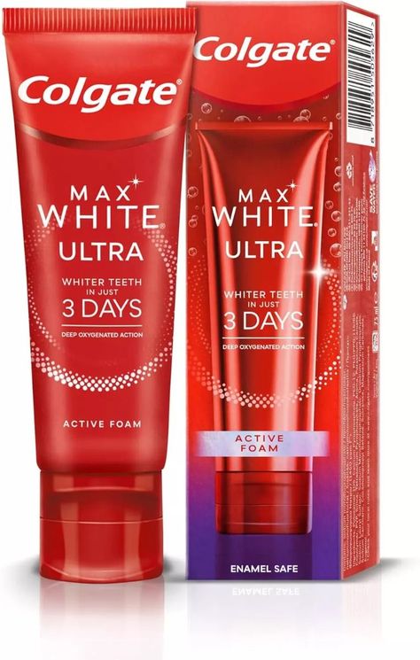 COLGATE Max White Ultimate ultra Catalyst Toothpaste 75 ml in 3 Days Smile White Teeth, White Toothpaste, Loose Belly, Teeth Whitening Toothpaste, Whiter Teeth, White Smile, Stained Teeth, Xmas List, Whitening Toothpaste