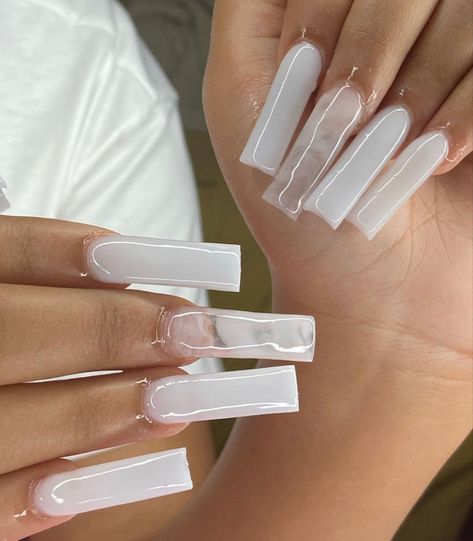 Gel Nails For Graduation, Summer Short Coffin Nails, Xl Coffin Nails, Angel Number Nails, Number Nails, Summer Nails Short Nails, White Nails Spring, Short Coffin Nails Summer, Graduation Nails Ideas