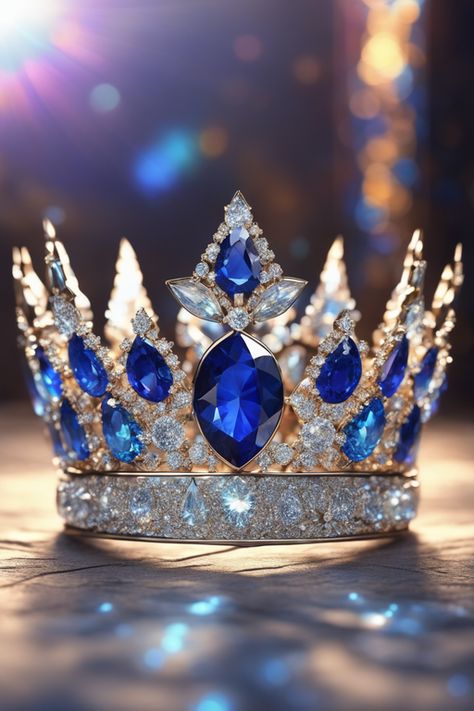 diamond and sapphire crown Hans Core, Winning Powerball, Queens Crown, Sapphire Crown, Armor Dress, Crown Aesthetic, Royal Crowns, Blue Crown, Diamond Crown