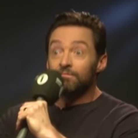 Funny Hugh Jackman, Hugh Jackman Reaction Pic, Hugh Jackman Pfp, Hugh Jackman Funny, Wolverine Funny, Huge Jackman, Hugh Jackman Images, Cursed Image, Wolverine Hugh Jackman