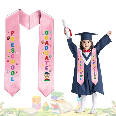 PRICES MAY VARY. 📖【Style】: This kindergarten graduation sperape stole is designed with exquisite patterns, including preschool graduate words, colorful letters, books clock pencil and cute owls. The 2024 graduation sash ribbons are in rainbow colors, bright and vivid, full of rich graduation party festive atmosphere, can perfectly embellish your graduation attire. 📖【Dimension】: The kindergarten graduate shawl measures approximately 3.9 inches wide x 53.1 inches long. Perfect size for graduatio Graduation Attire, Kindergarten Graduation Party, Preschool Decor, Graduation Sash, Kids Graduation, Graduation Party Favors, Graduation Stole, Graduation Favors, Preschool Graduation