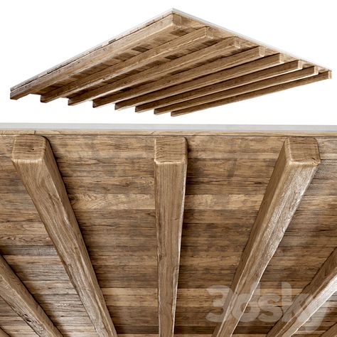 3d models: Miscellaneous - Wooden ceiling / Wooden pitched ceiling Wooden Rafters, Pitched Ceiling, Wooden Ceiling, Country Style Kitchen, Wooden Ceilings, Wood Ceilings, Modern Materials, In 3d, Country Style