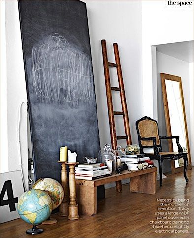 Rental Decorating Temporary, Studio Inspiration, Decor Elements, Chalkboard Wall, Dream Cottage, Rental Decorating, Chalkboard Paint, Style At Home, A Living Room